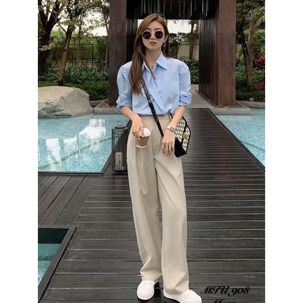 Quần vải ống suông hàng QC