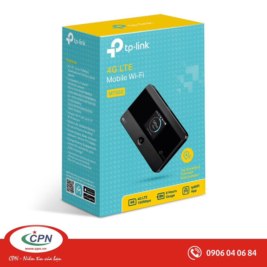 Thiết bị đầu cuối 4G TP-Link M7350 - GSM/W-CDMS FDD 2.4GHz/5GHz | WebRaoVat - webraovat.net.vn