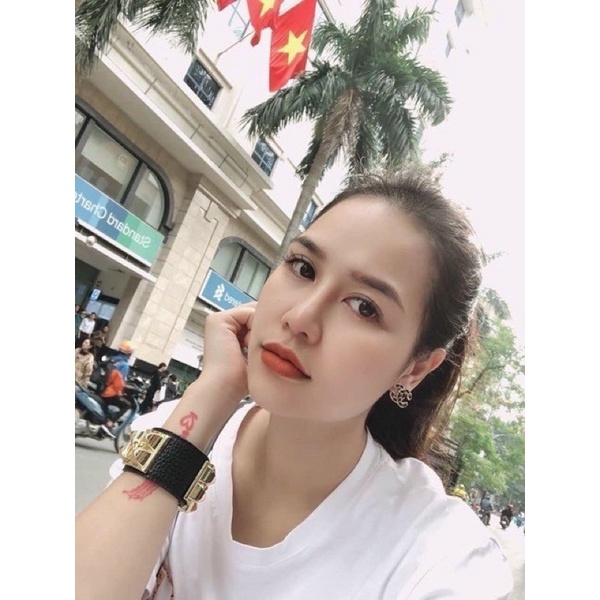 Khuyên tai / bông tai chữ X phối da sz nhỏ cao cấp 🍓