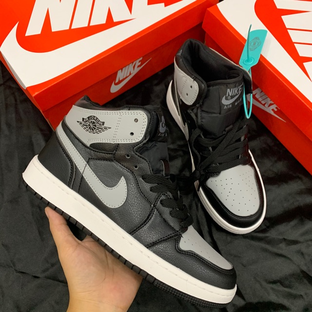 (Fullbox+bill) Giầy Jordan 1 đen xám cao cổ hàng siêu đẹp