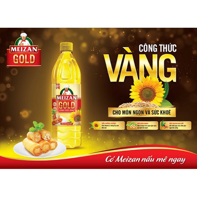 Dầu ăn cao cấp Meizan Gold chai 1 lít