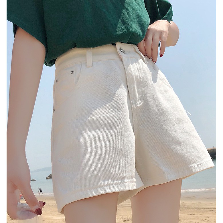 [Bán chạy+ Video ] Quần shorts jean nữ lưng cao Quảng Châu QNJ16