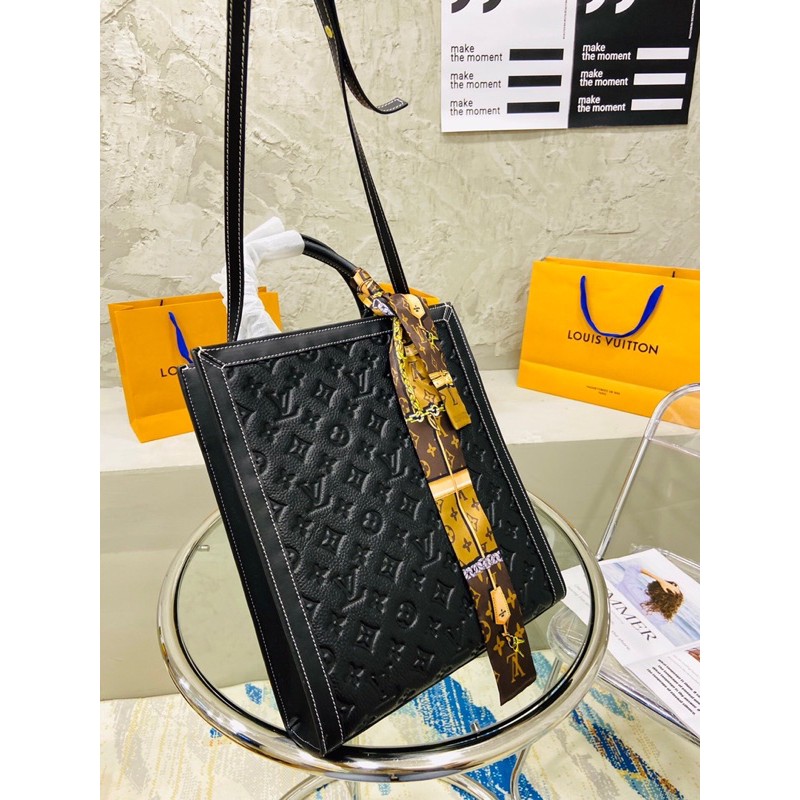 Túi xách thời trang cho nữ da thật Louis Vuitton LV cao cấp hoạ tiết logo in nổi