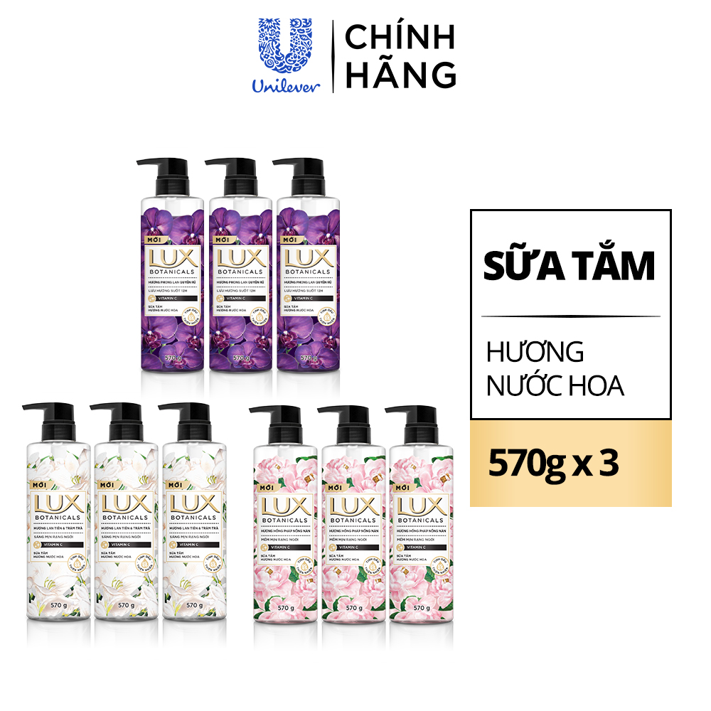 [MUA 2 TẶNG 1] Sữa Tắm Lux Botanical Hương Nước Hoa Cao Cấp Sáng Mịn Rạng Ngời 570G (562ML) X3