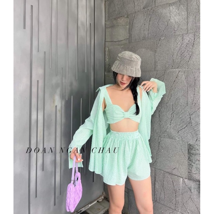 Set sơ mi sọc