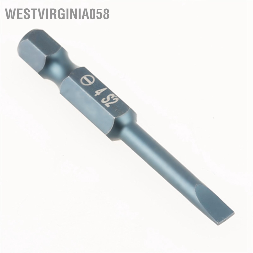 Westvirginia058 10 cái 1/4 inch Hex Shank 50mm S2 Hợp kim thép có rãnh Tua vít Bộ H6.3 * 50 SL4mm