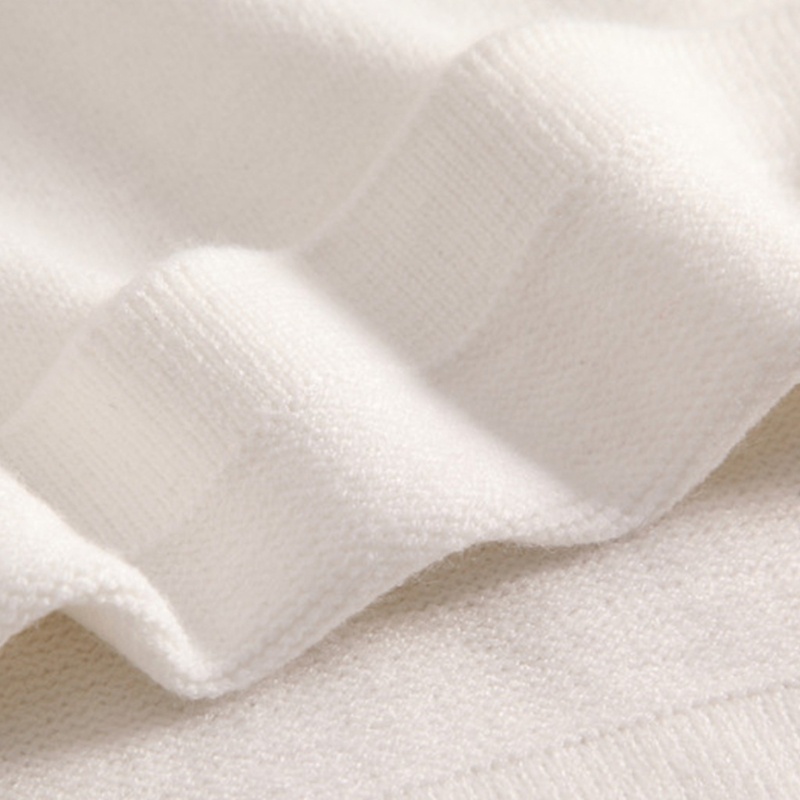 Áo len cổ lọ giả hai lớp màu trắng thời trang mùa đông cho nữ