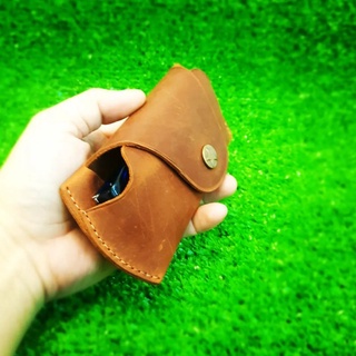 BAO DA ĐỰNG MẮT KÍNH DA BÒ THẬT CÁ TÍNH (NÚT BÓP,NÚT NAM CHÂM) ĐỒ DA HANDMADE