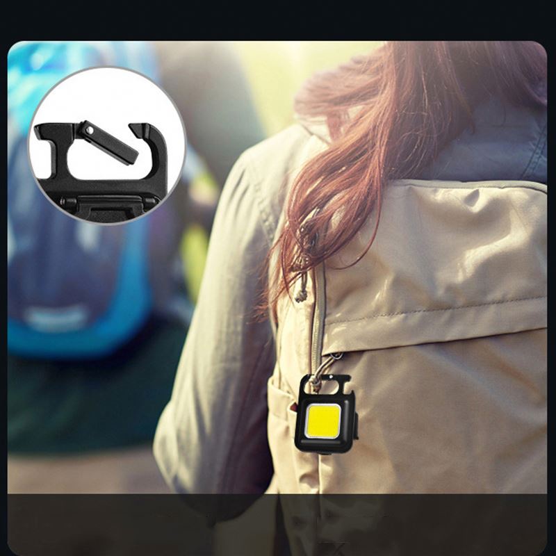 Đèn LED COB MINI siêu sáng có móc khóa đa năng chống nước, sạc USB tiện dụng, 3 chế độ điều chỉnh sáng