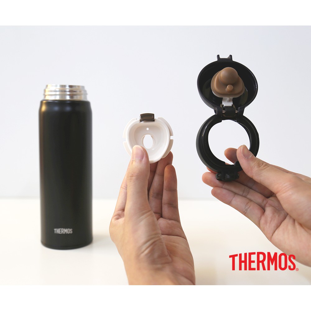 Bình giữ nhiệt Nhật Bản Thermos nút bấm 500ml. Trọng lượng siêu nhẹ, chất liệu thép không gỉ. Hàng chính hãng