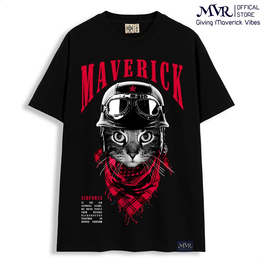 Áo thun mèo nữ unisex Cotton Thoáng mát boss đội nón bảo hiểm local brand Maverick MVR KK3858