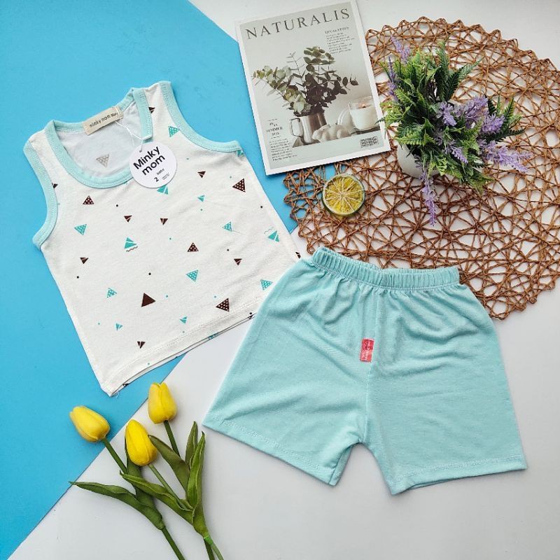 Bộ Quần Áo Ba Lỗ, Bộ Sát Nách Vải Thun Lạnh Mềm Mát Cho Bé 3-10kg