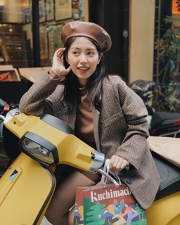 Áo blazer kẻ nâu 8863