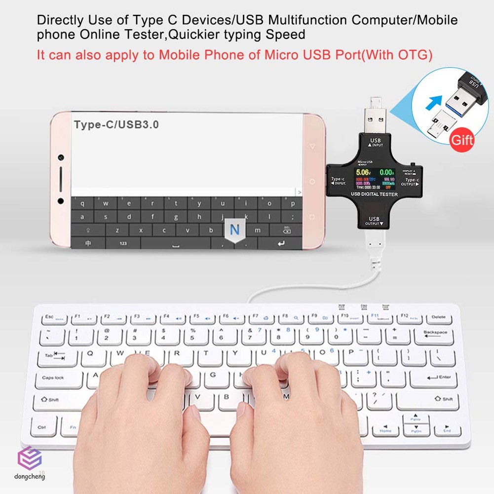 Dụng Cụ Đo Dòng Điện Đa Năng Type C Với Màn Hình Lcd Tiện Dụng