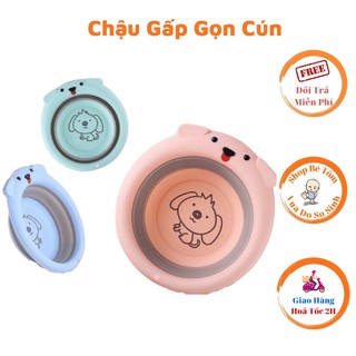 Chậu Rửa Mặt  Gấp Gọn Hình Cún Cho Bé