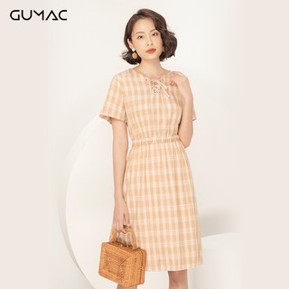 Đầm eo chun cổ dây GUMAC DA917