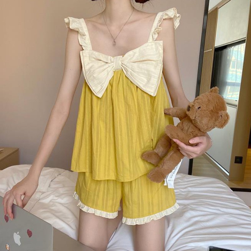 Đồ bộ - Bộ Ngủ Nữ 2 Dây Tiểu Thư Dễ Thương Ulzzang Hàn Quốc- Đồ Bộ Mặc Nhà Cute N01_Guu | BigBuy360 - bigbuy360.vn