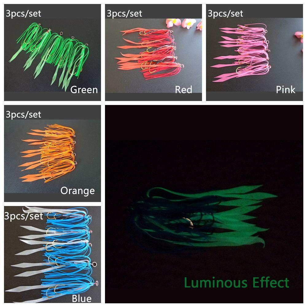 MUVAKO Bộ 3 Dây Móc Câu Cá Đôi Bằng Cao Su Silicone