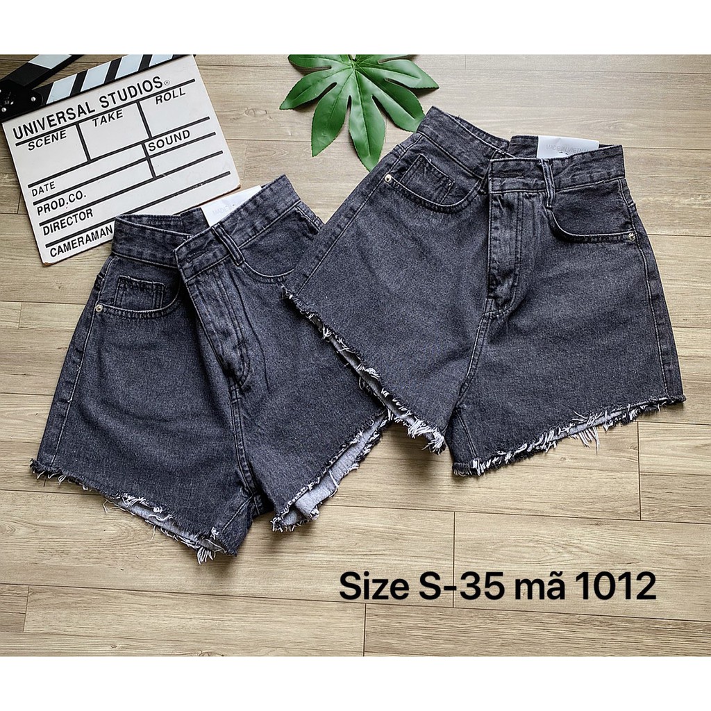 Quần short jean nữ màu xám từ size 40kg size đại 80kg mẫu trơn quần short lưng cao hàng VNXK - 2KJean