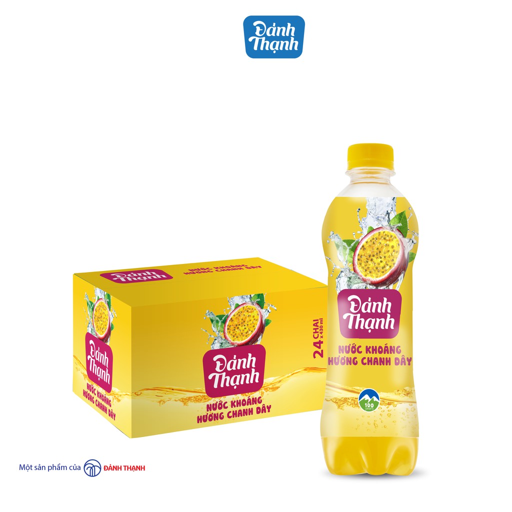 Lốc 6 chai Nước Khoáng Thiên Nhiên Đảnh Thạnh Có Ga Khoáng Chanh Dây 430ml