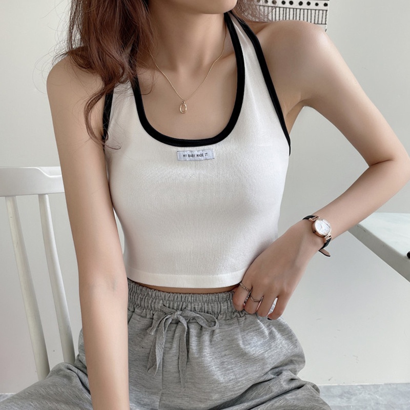 Áo Croptop Dệt Kim Cổ Tròn Trễ Vai Dáng Ôm Thời Trang Mùa Hè Quyến Rũ Cho Nữ