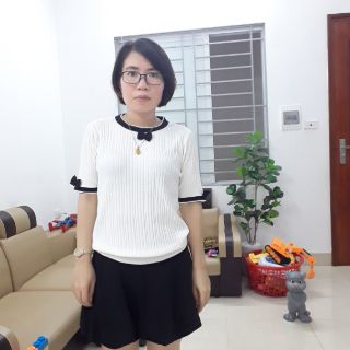 Áo len tay ngắn mỏng mịn Quảng châu