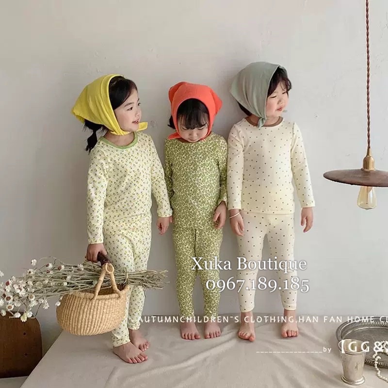 Bộ Đồ Ngủ Giữ Nhiệt Thu Đông Mặc Nhà Cho Bé Trai Bé Gái từ 8kg Chất Nỉ Nhung Chính Hãng YLH-Kids,Hàng Quảng Châu Cao Cấp