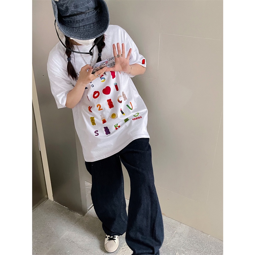 NRVP Áo Thun Cổ Tròn Oversize Thời Trang Hàn Quốc 2022 Cho Nữ