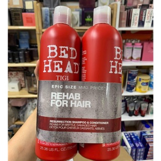 Chuẩn auth -CẶP DẦU GỘI XẢ PHỤC HỒI HƯ TỔN VÀ DƯỠNG ẨM TIGI BEDHEAD 750mlx2