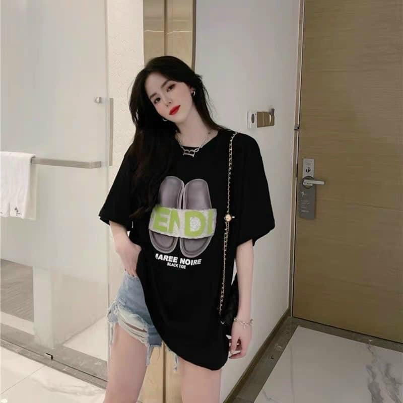 [ HÀNG HÓT] Áo Thun From rộng có in hình  đôi dép Fendi siêu hot hit trong năm 2022- ZADOLA FSHION