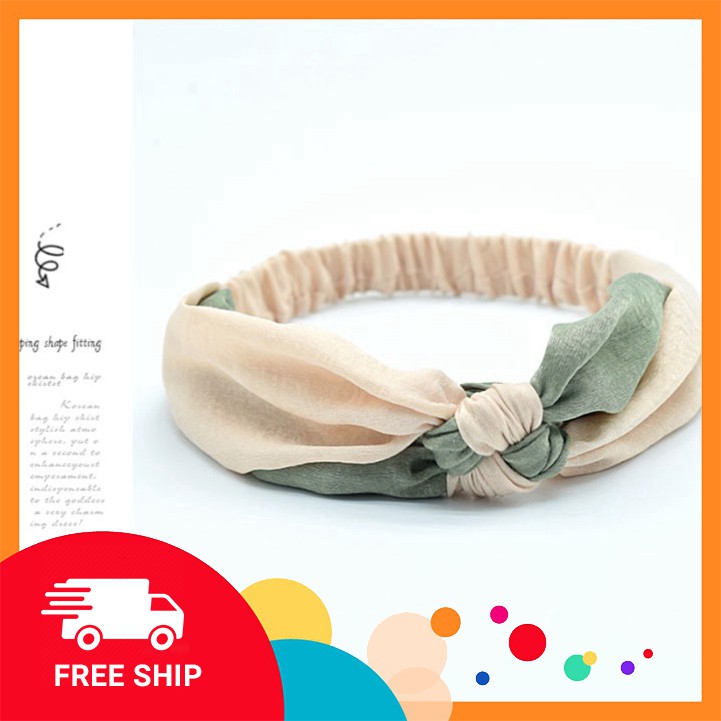 Băng đô turban cài tóc vải cao cấp hàn quốc cho nữ, phối màu vintage dễ thương
