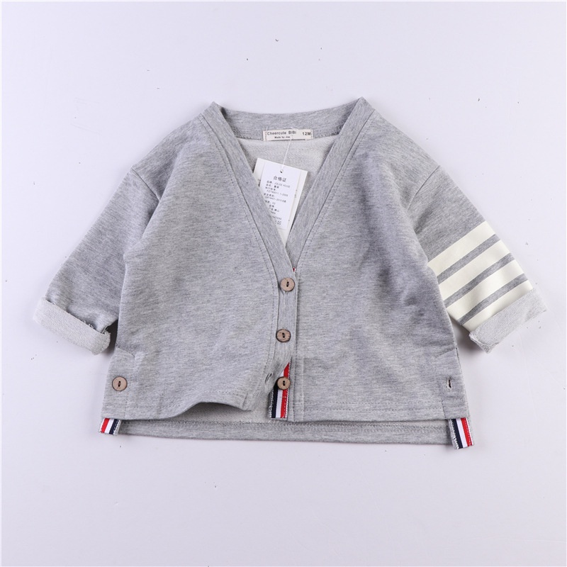 Áo khoác cardigan cổ chữ V, chất liệu cotton mềm mịn co dãn cho bé trai và bé gái | Shini store