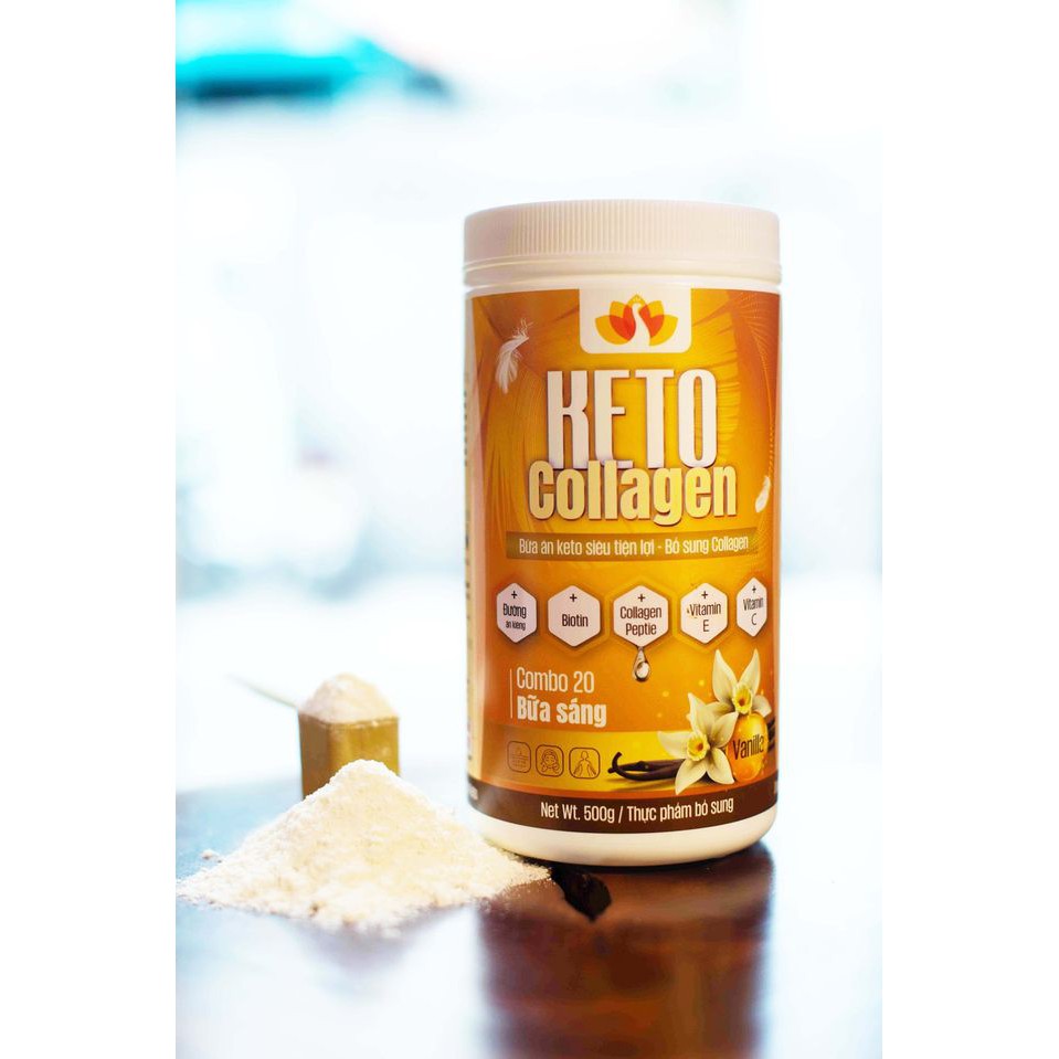 COMBO Keto Collagen Giảm cân bằng phương pháp KETO siêu đơn giản 500g /hộp