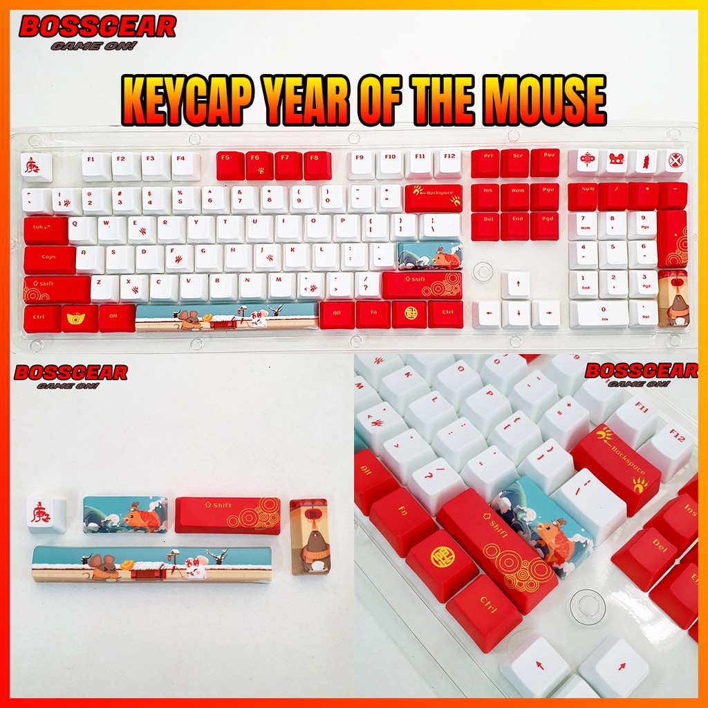 Keycap 108 Phím PBT Dye Sub Year Of The Mouse CỰC ĐẸP ( Thick PBT, OEM Profile, Ansi Layout) CỰC ĐẸP