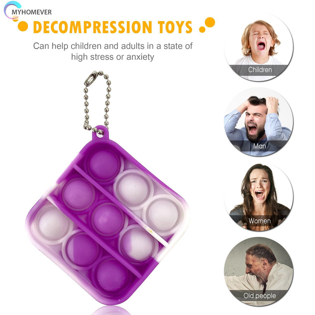 Pop It Fidget Đồ chơi Bubble Keychain Sensory Fidget, Stress Relief,  Dimple Anxiety Đồ chơi