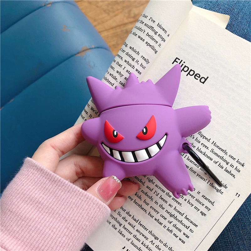 Vỏ Bảo Vệ Hộp Sạc Tai Nghe Bluetooth AirPods Pro 1 / 2 3 Chống Rơi Hình Pokemon Mon Geng Ghost