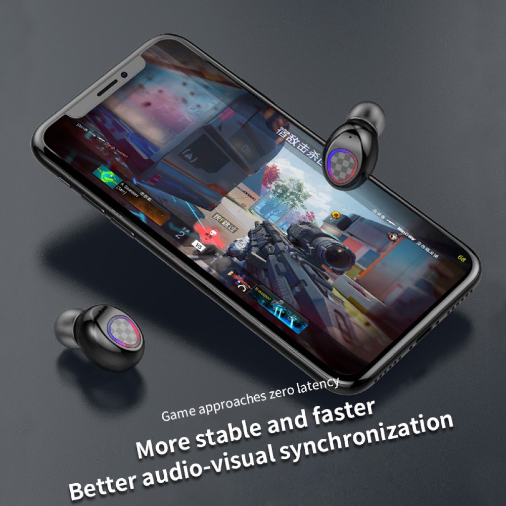 V7 TWS Wireless Bluetooth 5.0 Digital Earbuds Binaural Power Display Earphone