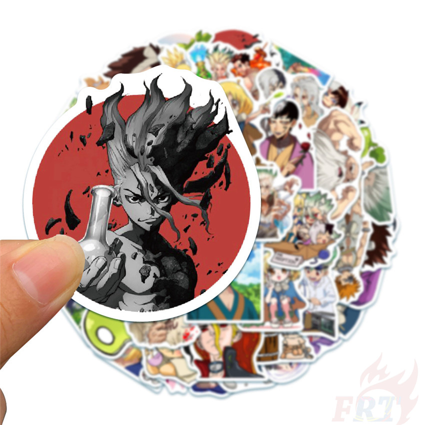 Bộ 50 miếng hình dán chống thấm nước họa tiết dr.stone anime ishigami senkuu chủ đề số 04
