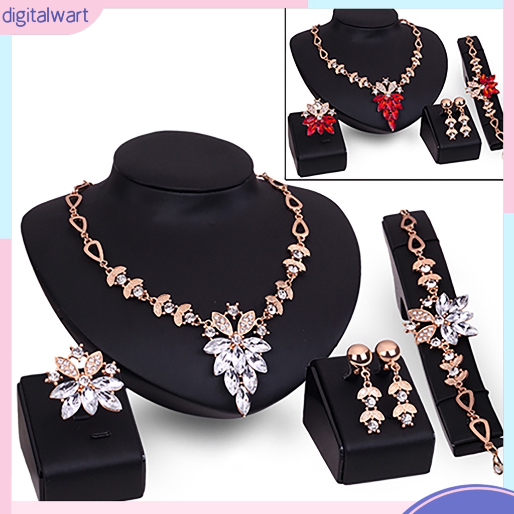 Bộ Trang Sức 4 Món Họa Tiết Hoa Xinh Xắn Cho Nữ
