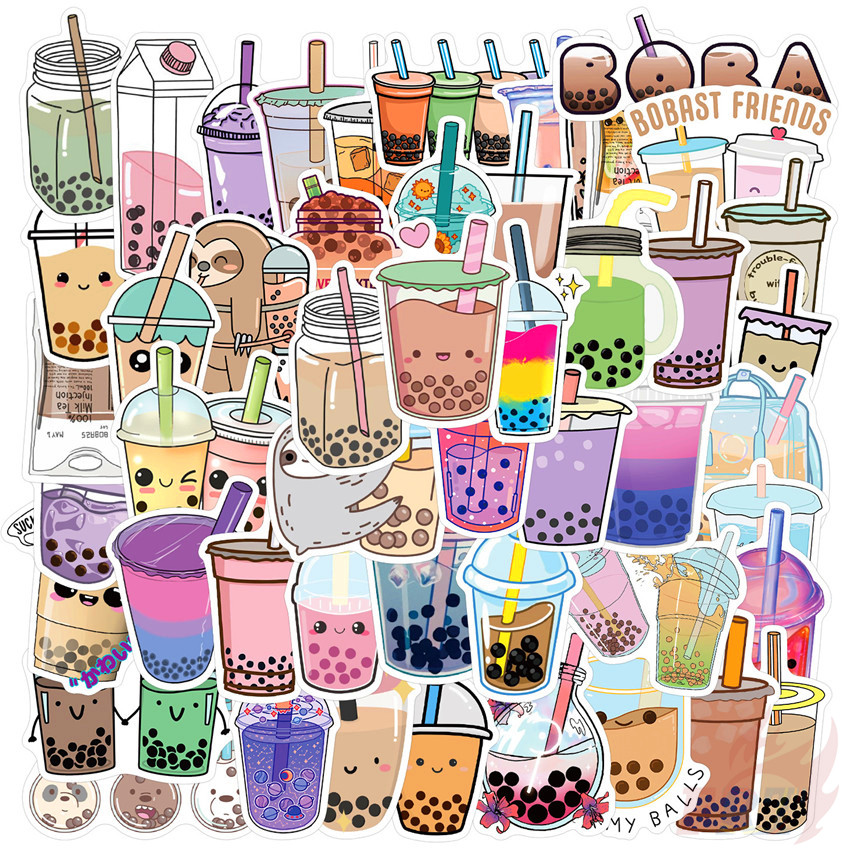 ❉ I Love Drinking Series 03 Pearl Milk Tea Stickers ❉ 50Pcs/Set DIY Fashion Luggage Laptop Skateboard Doodle Decals Stickers