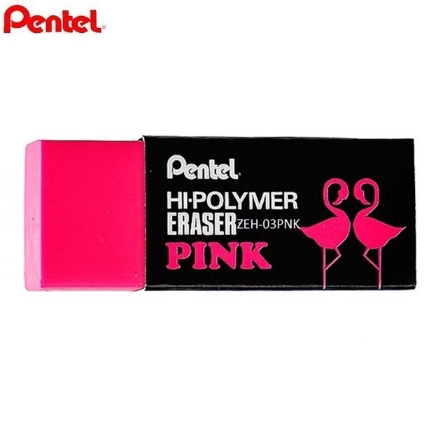 Tẩy bút chì hồng Pentel Hi-Polymer | Gôm tẩy học hinh Pentel ZEH