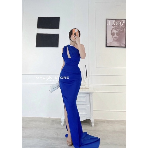 ĐẦM THIẾT KẾ MYLAN STORE CHẤT LỤA CAO CẤP DÁNG DÀI KHOÉT NGỰC