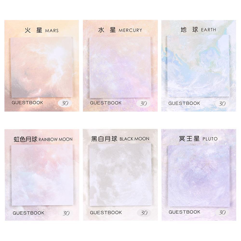 Giấy Ghi Chú Họa Tiết Hành Tinh Mặt Trăng Ngôi Sao Nhiều Màu Sắc Sáng Tạo