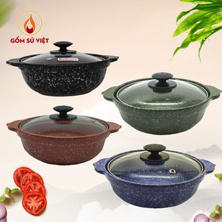 [HOT SALE] Nồi Vân Đá Cạn 600ML Cao Cấp - Đen