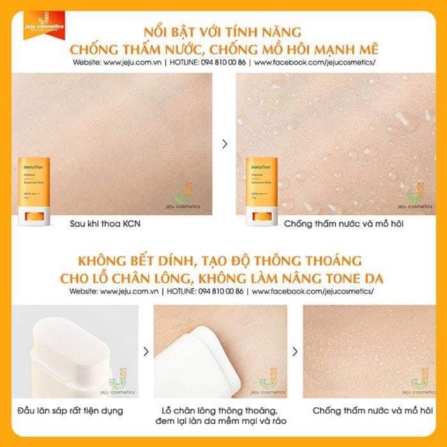 THỎI CHỐNG NẮNG INNISFREE INTENSIVE LEISURE SUNSCREEN STICK | BigBuy360 - bigbuy360.vn