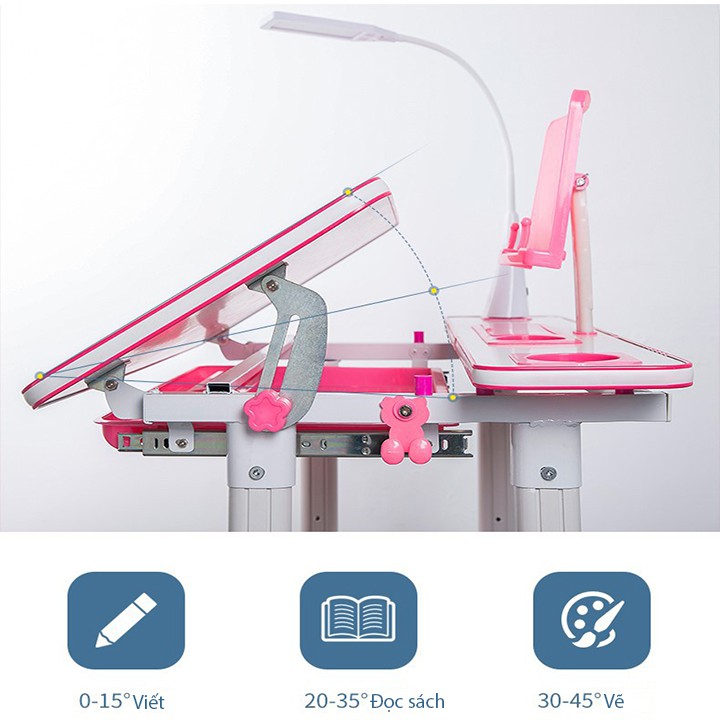 Bàn ghế học sinh thông minh chống gù lưng cận thị tặng đèn led không dây | BigBuy360 - bigbuy360.vn