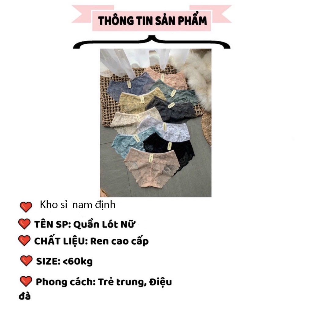 Quần lót nữ chip ren Thái form to lưng cao sexy vải ren mềm mại gợi cảm