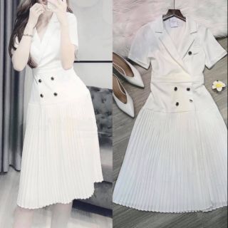 Bán sỉ váy cổ vest trắng