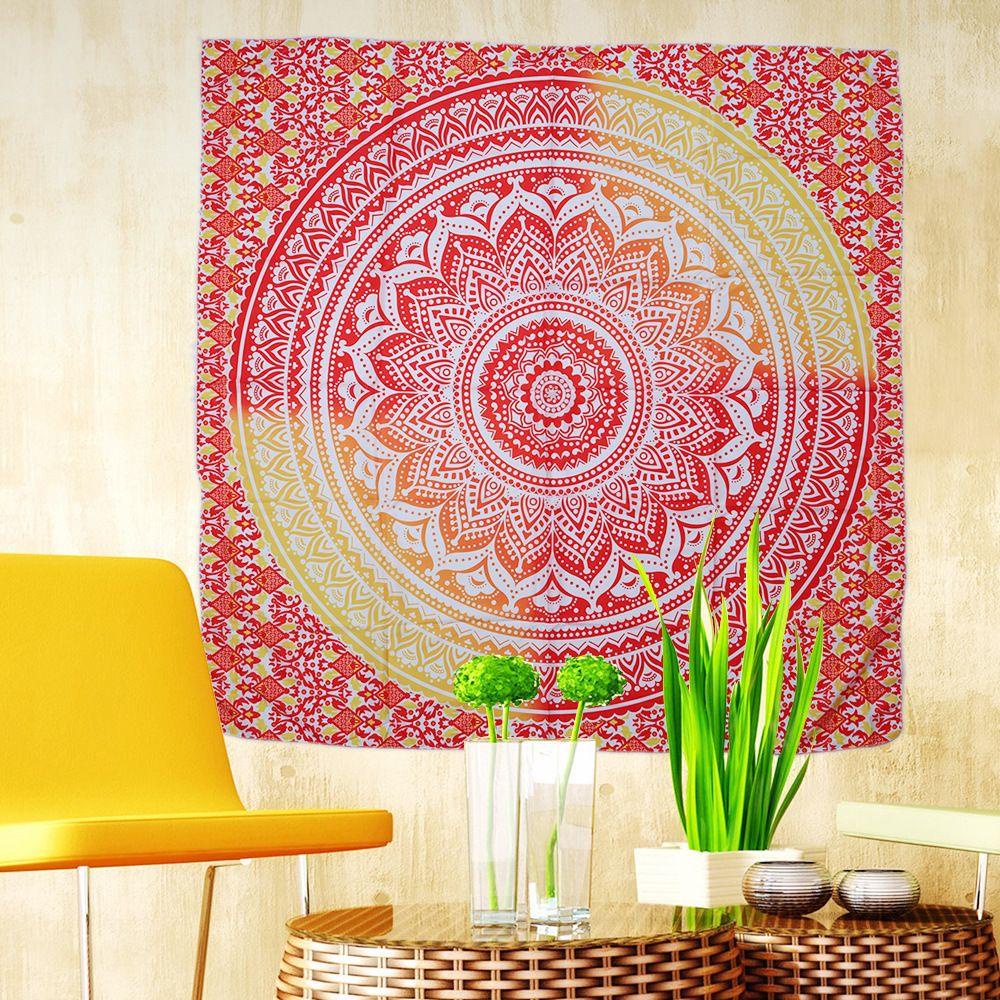 KUNHEV Thảm Treo Trang Trí Đa Năng Phong Cách Ấn Độ Mandala Bohemian