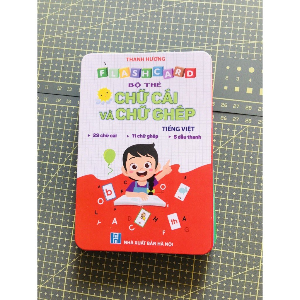 Bộ thẻ flashcard chữ ghép và chữ cái, chữ số cho bé học tiếng việt(khổ lớn 10x15cm)